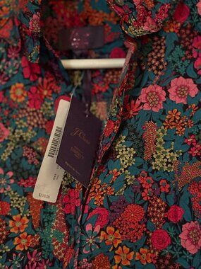 J CREW Sz XXS RARE Liberty Art Fabrics Floral Print Blouse $110+